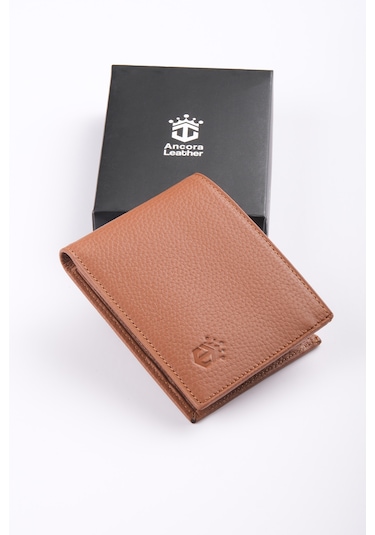 Ancora Leather Hakiki Deri Erkek Cüzdan-26500 Taba