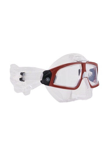 Aqualung Sphera X Şeffaf Silikon Kırmızı Çerçeve Dalış Maskesi Çok Renkli