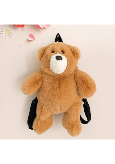 Suntek Peluş Ayı Sırt Çantası Ayarlanabilir Omuz Askılı Kahverengi