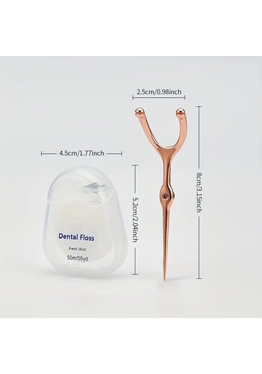 Willowhaven Paslanmaz Çelik Diş İpi Seti, Taşınabilir Yeniden Kullanılabilir Diş İpi Aparatı