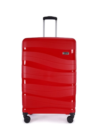 Wexta Wx-pp10 Dalgalı Kırmızı Kabin Boy Polipropılen Valiz Kırmızı
