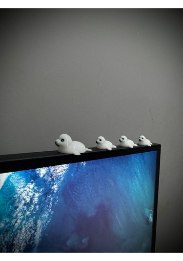 4 Parça Sevimli Fok Balığı Ailesi Dikiz Aynası Süsü - Ayna Süsü Araba Süsü Torpido Süsü Oto Aksesuar