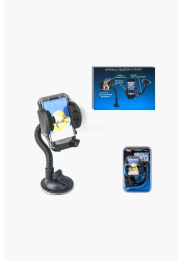 Carub Araç Içi Oto Telefon Tutucu Spralli Vantuslu Siyah
