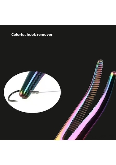 Mufunye Titanium Çelik Oluklu Balık İğnesi Çıkarıcı - Kan Durdurucu, 16cm, Versatil Olta Aksesuarı Renkli