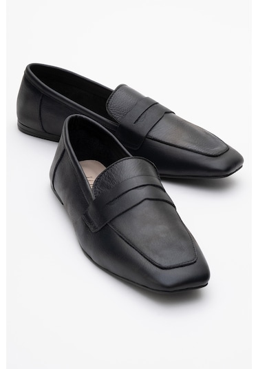 Luvishoes Luvi Shoes Morne Siyah Cilt Hakiki Deri Kadın Loafer Ayakkabı SİYAH CİLT
