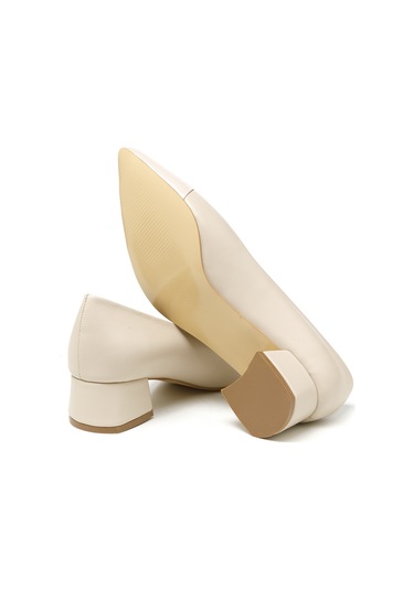 Topuklu/ Stiletto Kadın Rc-4006 Deriden Krem Krem