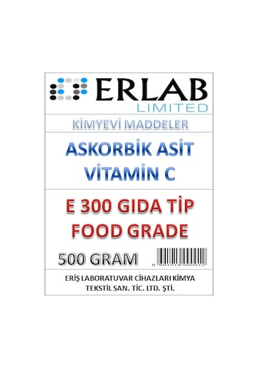 Askorbik Asit E300 (Gida Tip ) 500 Gr.