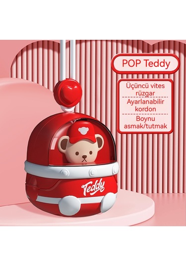 Aurora Açıkton Usb Şarj Karikatür Asılıboyun El Yapraksız Fan Küçük