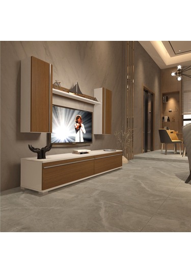 Decoraktiv Eko 7 Mdf Std Tv Ünitesi Tv Sehpası Beyaz - Ceviz