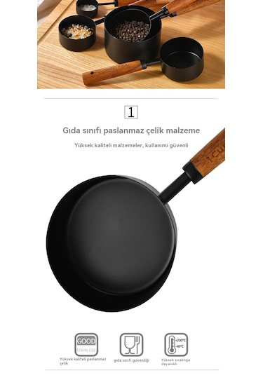 Akasya Ağacı Ölçü Kabı Seti 4'lü Altın Kaplama