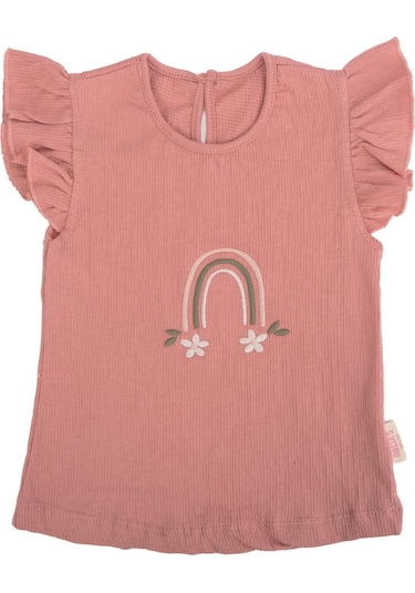 Bebelop Çiçek Baskılı Kolu Büzgülü T-shirt 001