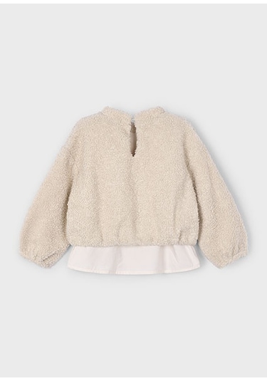Mayoral Bej Kız Çocuk Peluş Sweatshirt 4431 Bej
