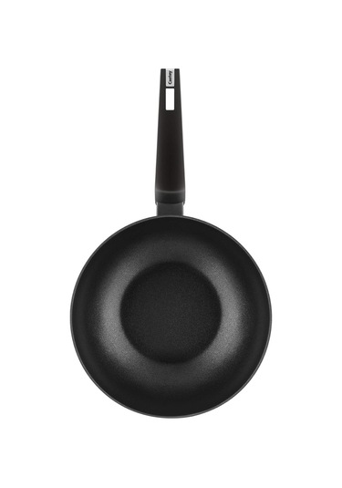 Titanium Serisi Yapışmaz Kaplamalı Dövme Alüminyum Wok Tava 28cm Siyah