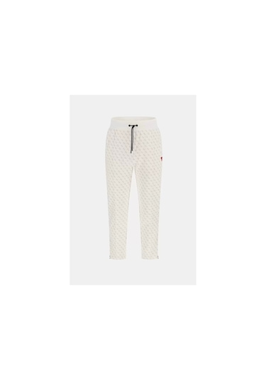 Guess Erkek Tamamı Logolu Jogger Pantolon Beyaz