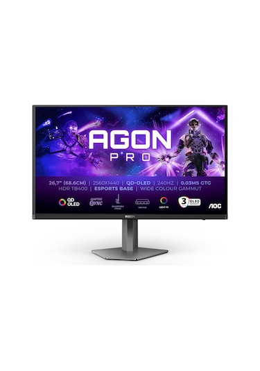 Aoc Agon Pro 26.7" Ag276qzd2 240hz 0.03ms Hdmı Dp Pivot Hdr Gaming Monitör Ölü Pixel