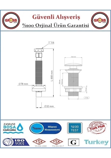 Pop-up Bas Aç Körüklü Lavabo Sifonu - Aç Kapa Sifon