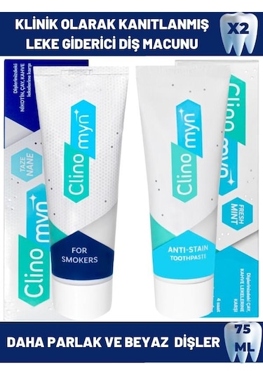 Clinomyn Fresh Jel Diş Macunu 75 ML + Smokers Diş Macunu 75 ML