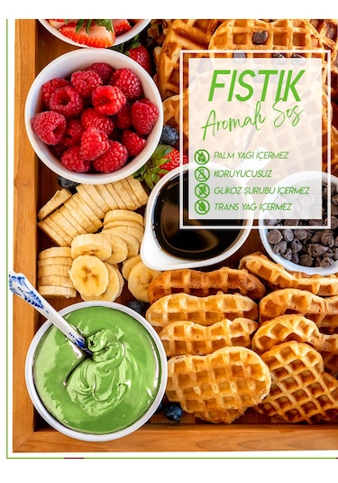 Antep Fıstıklı Sos - Waffle & Krep & Pankek & Tatlı & Dondurma & Kruvasan Sos-900 Gr