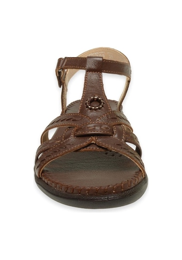 Forelli 22309 Lupin-g Taba Kadın Comfort Deri Sandalet 6779 Çok Renkli