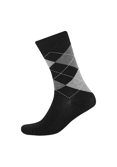 DeFacto Erkek Dikişsiz Baklava Desenli Ultra Soft 2'li Bambu Premium Uzun Çorap D3775AXNSBK26