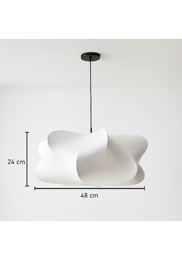 Qdec Japon İpek Avize Kolye 48 Cm Beyaz