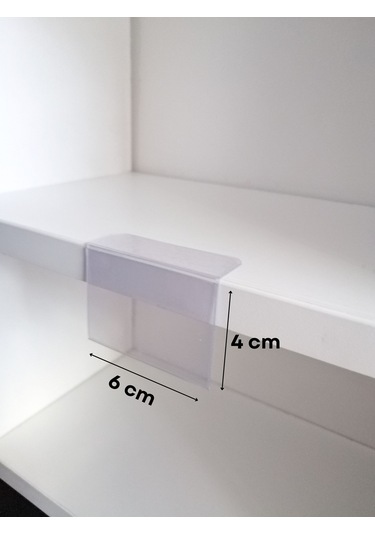 10 Adet Pvc Yapışkanlı Etiketlik Dik Açılı 6x4 Cm Raflar İçin