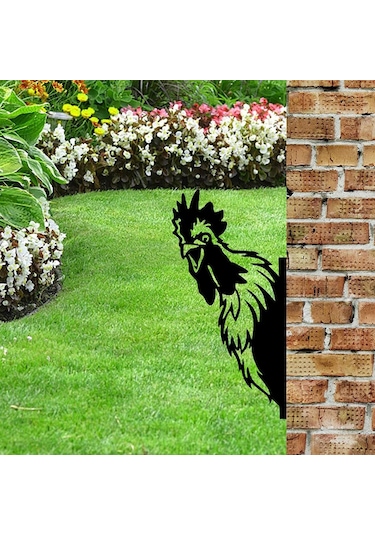 Xindoker Bahçe Dekorasyonu Tavuk Modeli Dışarıda/içeride Kullanılabilir Metal Çelik Bahçe Takımı Zırhlı Bahçe Aksesuarı