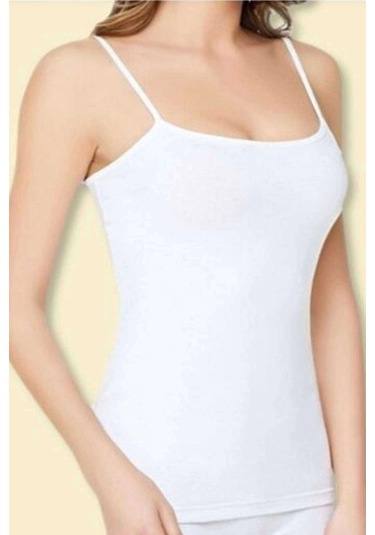 Kota Bayan İp Askılı Beyaz Battal Atlet 6091 Çok Renkli