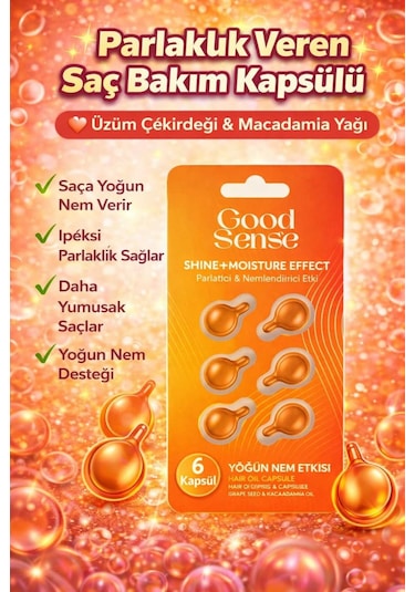 Üzüm Çekirdeği & Macadamia Yağlı Saç Bakım Kapsülü 6'lı