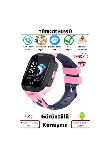 Twox Btk Kayıtlı 4G GPS+WIFI+LBS Görüntülü Konuşma Akıllı Çocuk Takip Saati