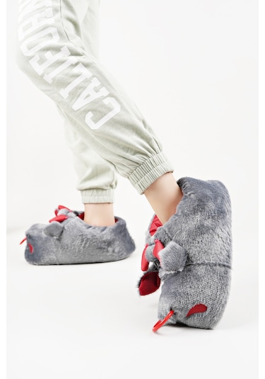 Devida Yumuşak Taban Sevimli Hayvan Panduf Gri Gri