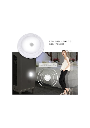 Beyaz Pır Hareket Sensörü Dolap Altı Işığı Otomatik Akıllı Gece Lambası Lampada Led Işıkları Ev Yatak Odası Dolap Mutfak Dolap Işığı Beyaz
