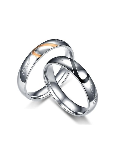 Novahub Siyah Çiftler İçin Yüzükler Onun Ve Onun Paslanmaz Çelik Kalp Şekli Eşleşen Set Gerçek Aşk Çi Düğün Band Kalp Çelik Yüzük 56849113 Siyah - 12 Siyah