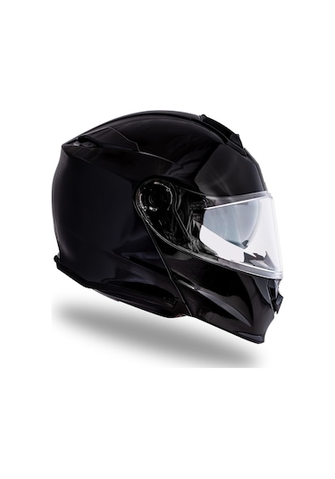 Delta Basic Parlak Siyah Çene Açılır Kask C2 Siyah