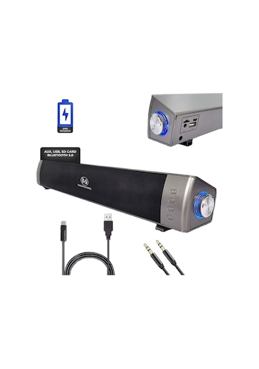 Maxword SLC-40USB-BT Şarjlı Soundbar 40 Watt Bluetooth USB Şarjlı (46x7x6 cm)