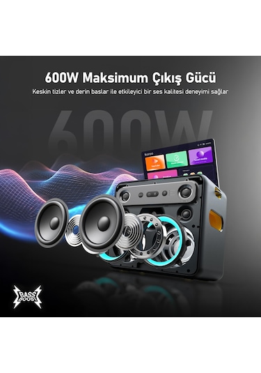 Ikarao Break X2 Partybox Hoparlör Karaoke Set + Mikrofon Stand