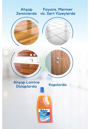 Fakir Magic 2'si 1 Arada Ahşap ve Sert Yüzey Temizleyici 1 L