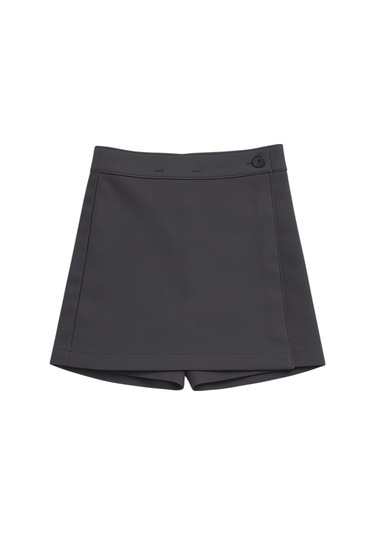 Kız Çocuk Şortlu Okul Eteği Füme