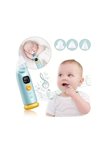 Xuweiwei Portable Electric Baby Nasal Cleaner Khaki Yumuşak Işık 3 Emme Seviyesi Ev Kullanımı
