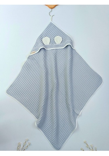 Ekru Pike Bebek Battaniyesi Doğal Organik Uyku Çift Taraflı Bebek Havlu Örtü Yenidoğan Mevsimlik İndigo