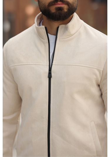 Basic Baharlık Süet Ceket - Sade Ve Şık Stil Krem Süet