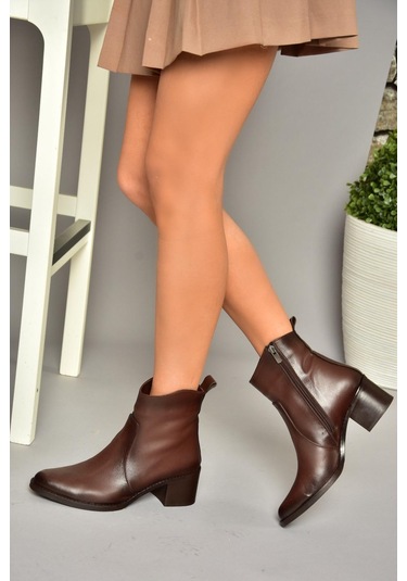 Fox Shoes T654043803 Kahverengi Hakiki Deri Kadın Bot Kahverengi
