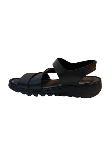 Neon Akm-088 Kadın Siyah Hakiki Deri Sandalet - 36 Siyah