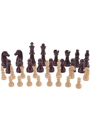 Homyl 16 Adet Yedek Plastik Satranç Taşları / Takımı Oyuncak Bej