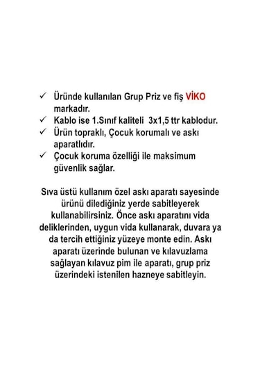 Ekonomik 3'lü Topraklı Çocuk Korumalı Grup Priz 25 Metre Düz Fiş 25 M