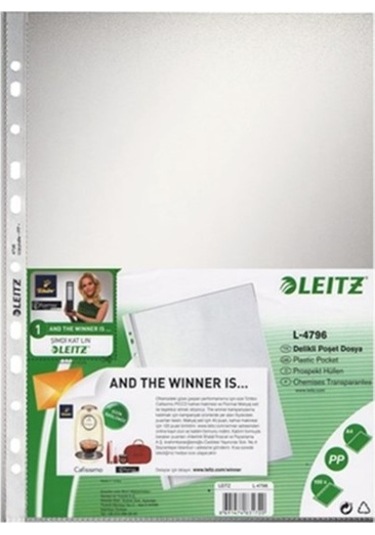 Leitz Poşet Dosya A4 11 Delikli (100 Adet) Buzlu 4796