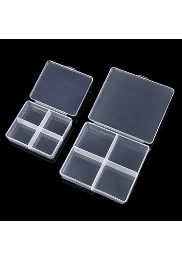 Kare Plastik Şeffaf Saklama Kutusu Küçük Öğeler Çeşitli Eşyalar Organizatör Vaka Takı Boncuk Konteyner Kutusu Araçları Aksesuarları 7.3 6.3 1.6cm