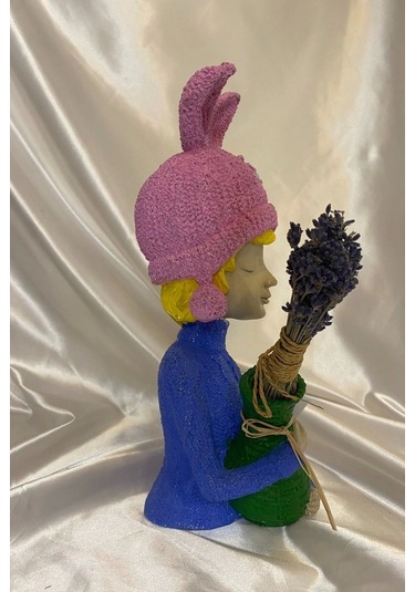 Poli Çiçek Tutatn Kadın Biblo El İşi Hand Made