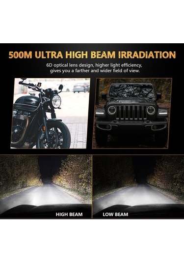 Ebitda 7 Drl - Dönüş Düşük Sinyali Araba Motosiklet Led Far Siyah 1 Adet, Araba Ve Motosiklet İçin Siyah