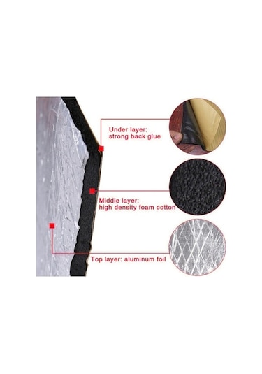 Flybuy Yalıtım Ve Ses Pedi Kaput Kalın Isı Folyo Araba Alüminyum 250x180x10mm Zx